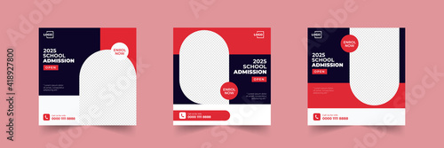 school admission social media post template 