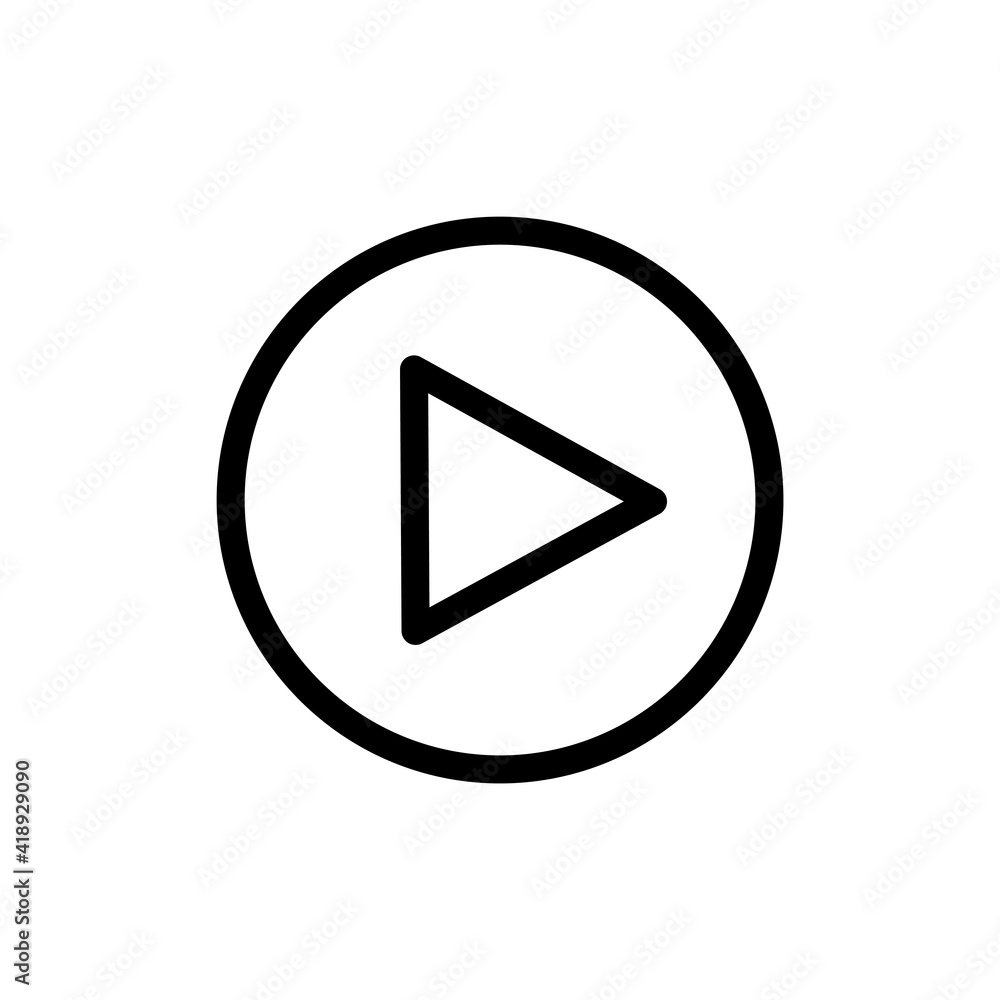 Play line icon, circle. simple illustration. mobile concept app line icon and web design. Editable stroke. Design template vector Play line icon, circle. simple illustration. mobile concept app line icon and web design. Editable stroke. Design template vector