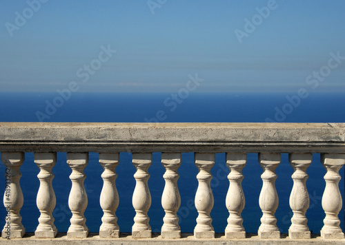 A terrace overlooking the sea