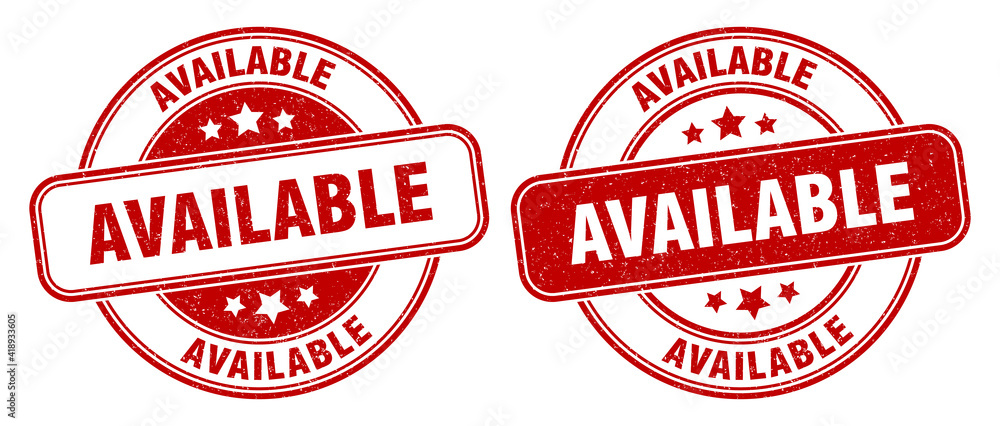 available stamp. available label. round grunge sign available stamp. available label. round grunge sign