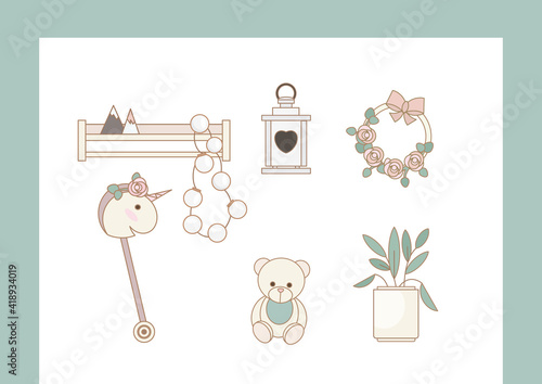 Children Room Decoration elements set