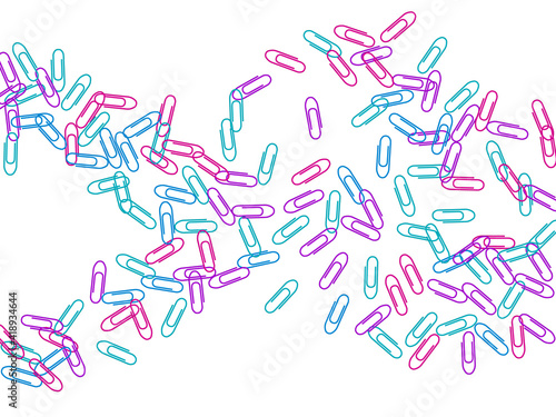 Stationary paperclips isolated on white background