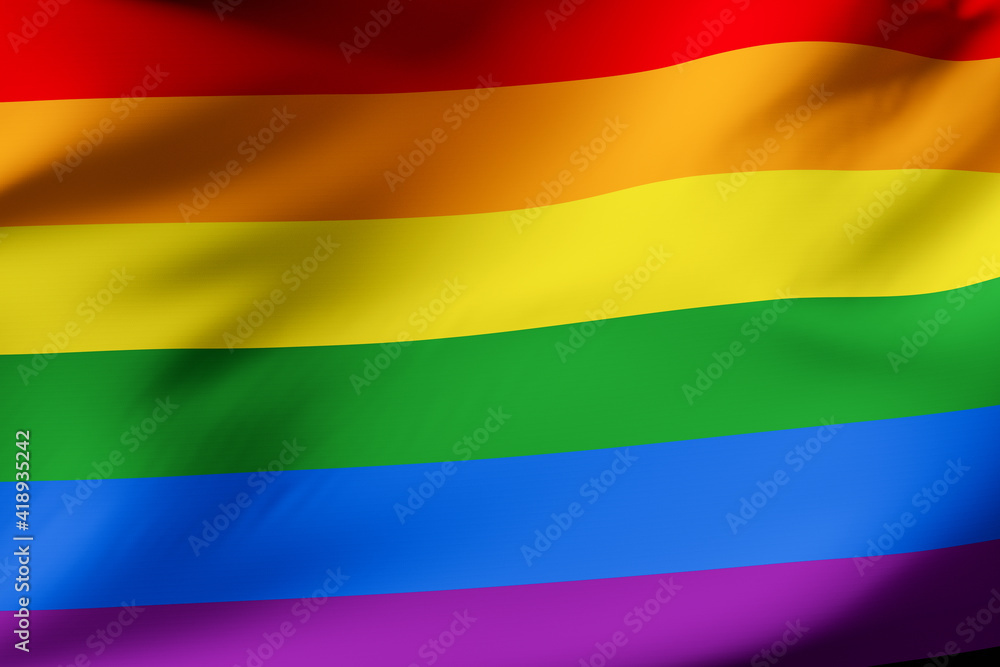 gay pride official flag. LGTBI.3D Illustration gay pride official flag. LGTBI.3D Illustration