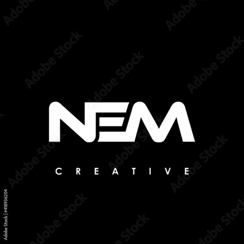 NEM Letter Initial Logo Design Template Vector Illustration