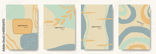 Abstract vintage background with leaf pattern and various shapes set up. Ideal for cover, poster, business card, flyer, brochure,magazine first page,social media and other. illustration vector eps 10
