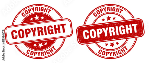 copyright stamp. copyright label. round grunge sign