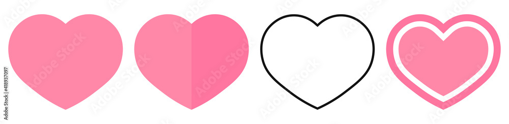 Set heart icons, graphic design template, Valentines Day symbols, vector illustration Set heart icons, graphic design template, Valentines Day symbols, vector illustration