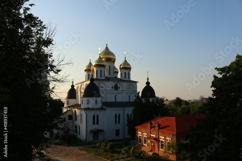 View of Cathedral of the Assumption in Dmitrov Kremlin, Moscow region, Russia.