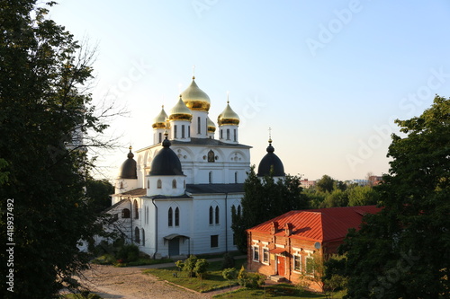 View of Cathedral of the Assumption in Dmitrov Kremlin, Moscow region, Russia.