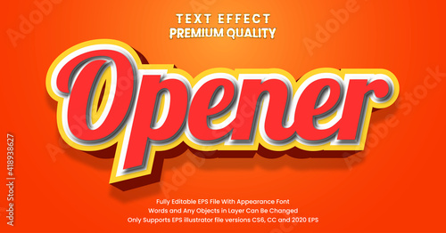 Opener 3d text appearance effect