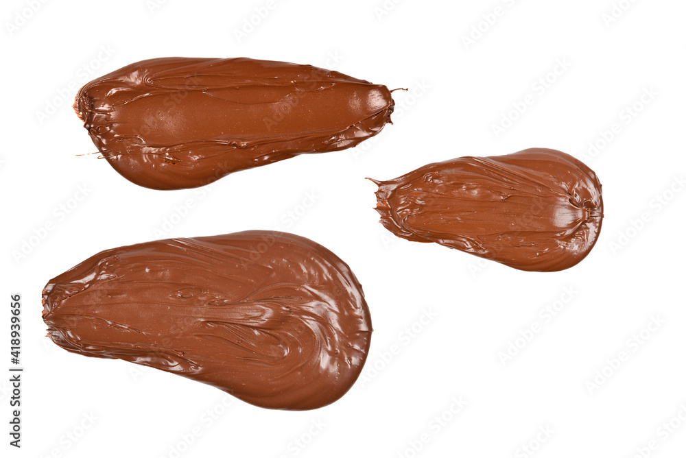 Chocolate cream background. Space for text or design. Isolated on white. Chocolate cream background. Space for text or design. Isolated on white.