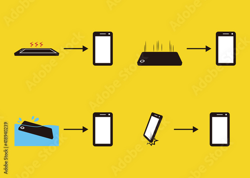 スマホ　修理　綺麗なスマホ　壊れたスマホ