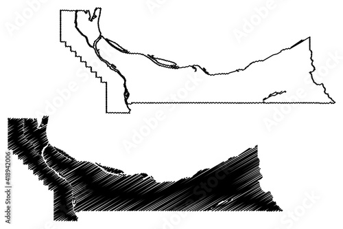 Multnomah County, Oregon State (U.S. county, United States of America, USA, U.S., US) map vector illustration, scribble sketch Multnomah map photo