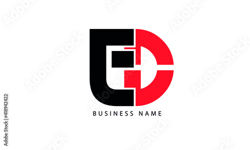 Abstract Letter Initial ED DE Vector Logo Design Template