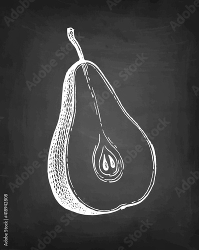 Chalk sketch of pear.