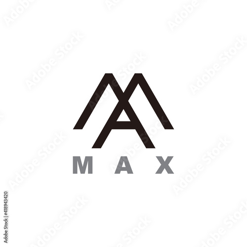 letter MAX simple geometric lines design symbol vector
