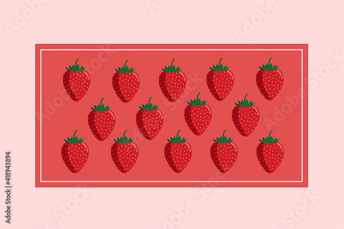 Vector illustration of fresh strawberry fruit