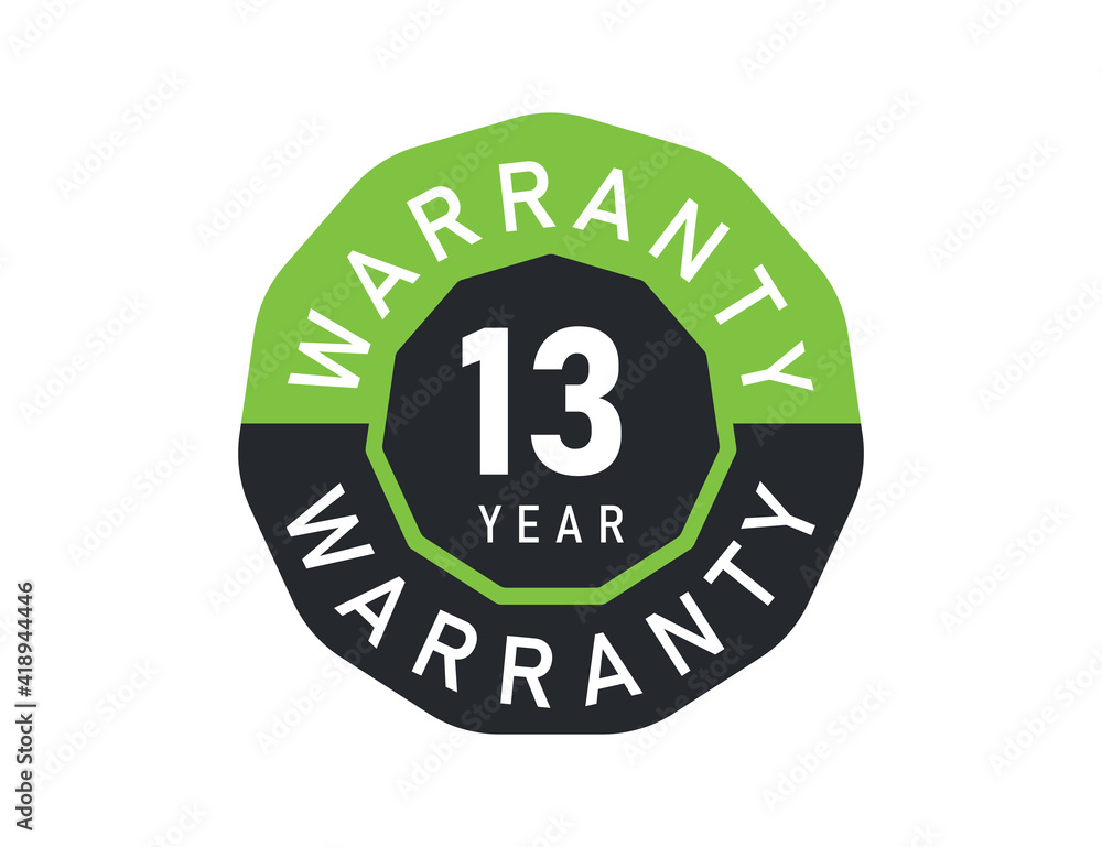 13 year warranty logo isolated on white background. 13 years warranty image 13 year warranty logo isolated on white background. 13 years warranty image