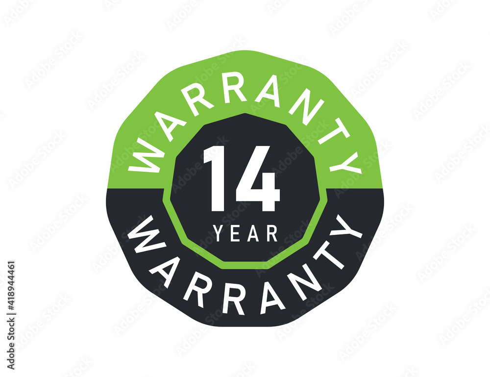 14 year warranty logo isolated on white background. 14 years warranty image 14 year warranty logo isolated on white background. 14 years warranty image