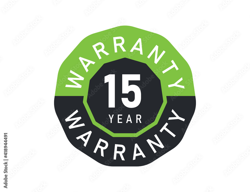 15 year warranty logo isolated on white background. 15 years warranty image 15 year warranty logo isolated on white background. 15 years warranty image