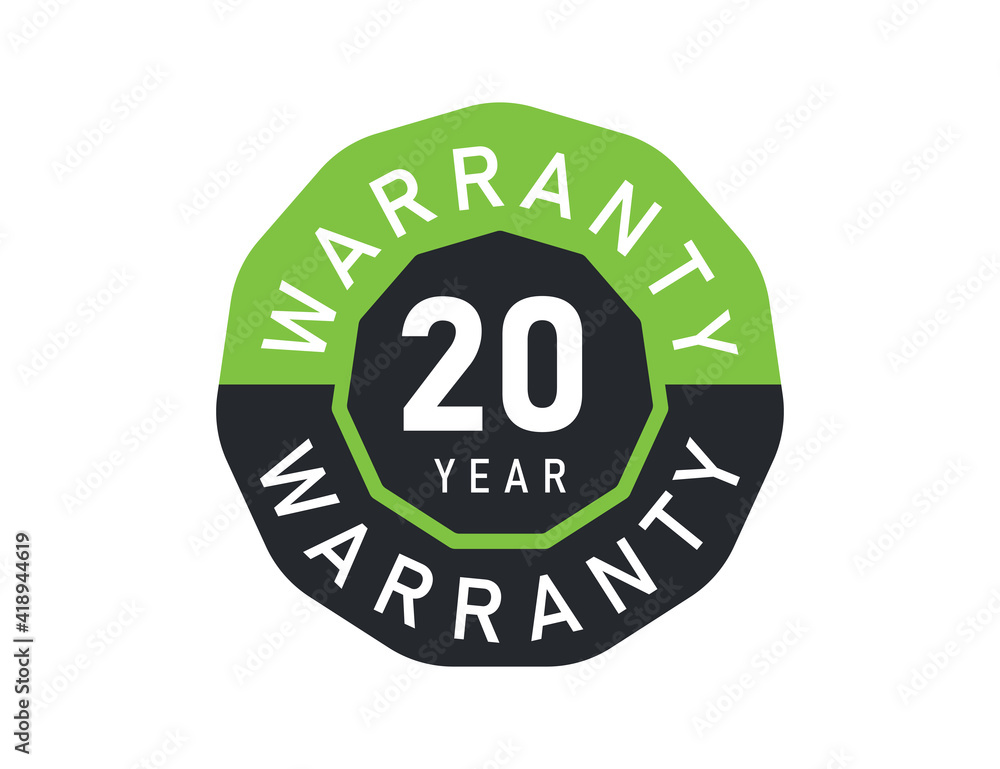 20 year warranty logo isolated on white background. 20 years warranty image 20 year warranty logo isolated on white background. 20 years warranty image