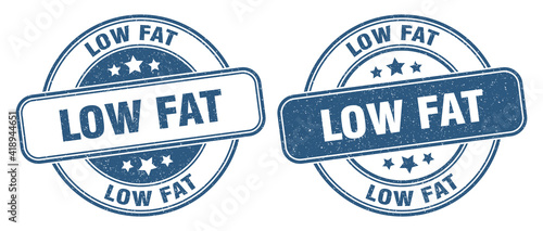 low fat stamp. low fat label. round grunge sign