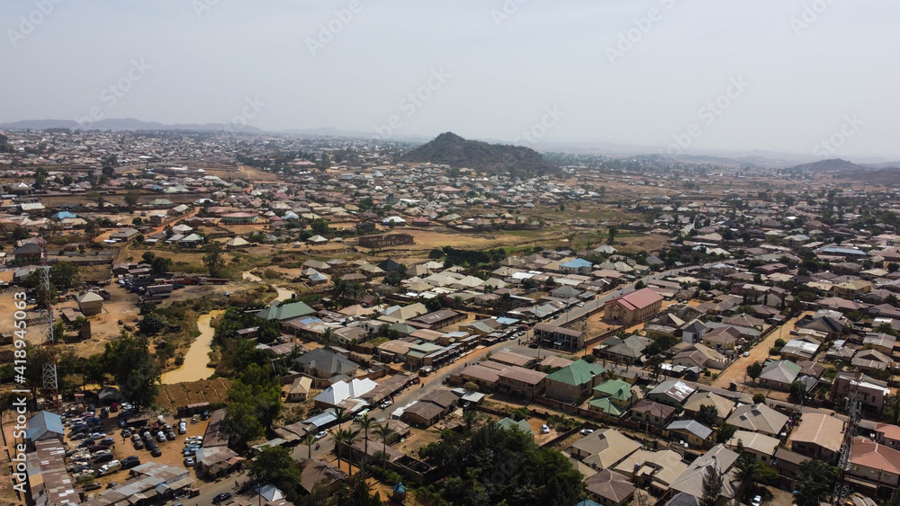 Aerial landscape of Jos City Plateau State Nigeria