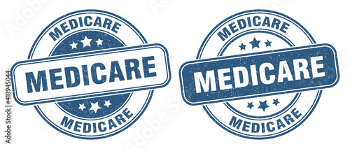 medicare stamp. medicare label. round grunge sign