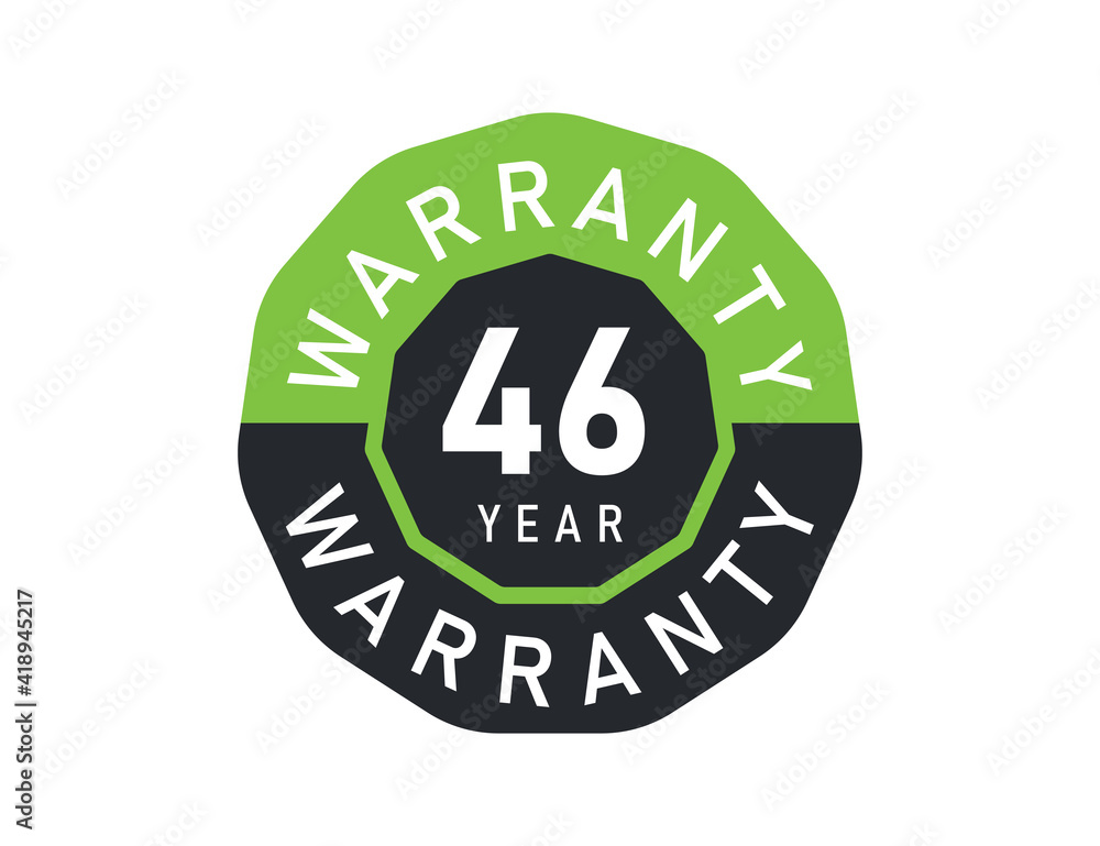 46 year warranty logo isolated on white background. 46 years warranty image 46 year warranty logo isolated on white background. 46 years warranty image
