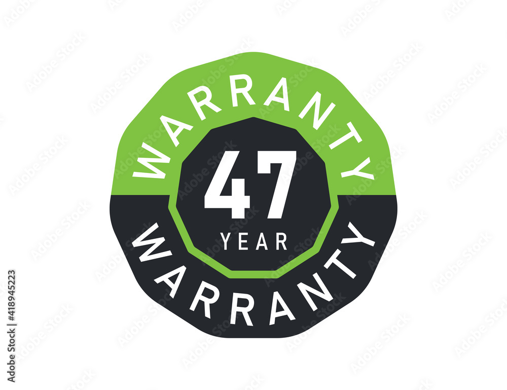 47 year warranty logo isolated on white background. 47 years warranty image 47 year warranty logo isolated on white background. 47 years warranty image