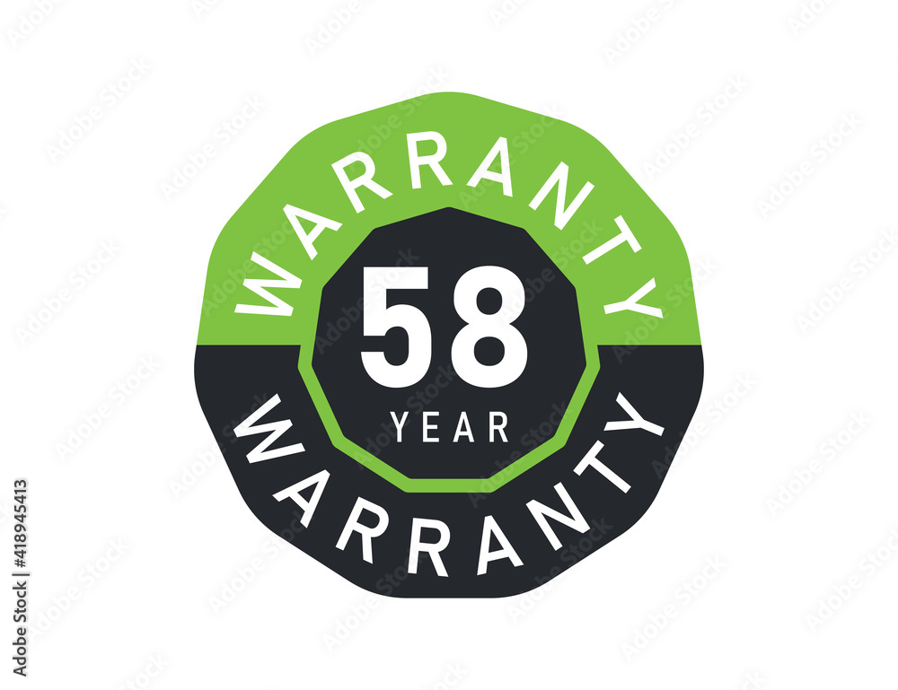 58 year warranty logo isolated on white background. 58 years warranty image 58 year warranty logo isolated on white background. 58 years warranty image