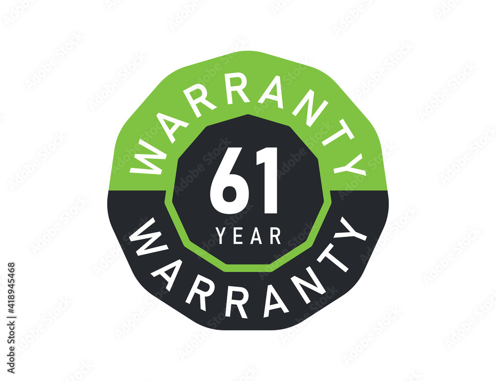 61 year warranty logo isolated on white background. 61 years warranty image 61 year warranty logo isolated on white background. 61 years warranty image