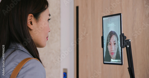 Obraz na plátne face recognition to clock in