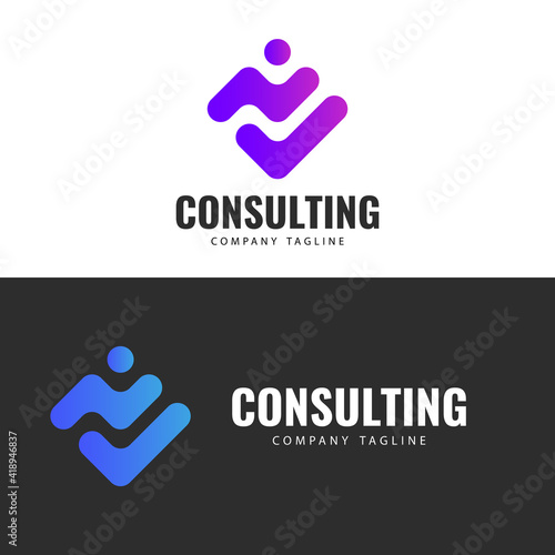 Abstract logo template. Consulting logo design.
