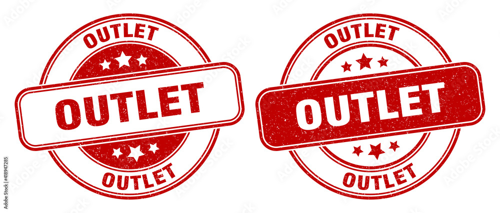 outlet stamp. outlet label. round grunge sign outlet stamp. outlet label. round grunge sign