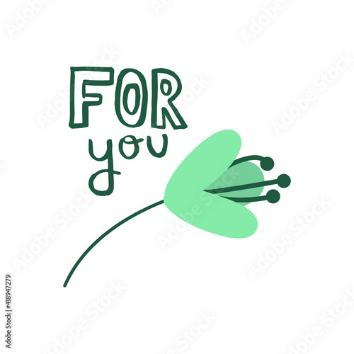 Flower illustration. Vector design concept for Valentine's Day and other users. on a white background