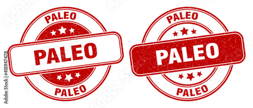 paleo stamp. paleo label. round grunge sign