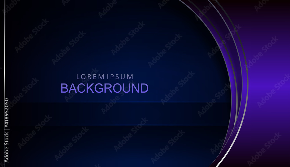 Dark background with a gradient of blue, oval curtain with a border Dark background with a gradient of blue, oval curtain with a border
