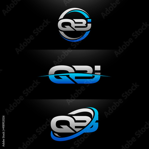 QBI Letter Initial Logo Design Template Vector Illustration