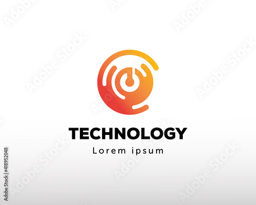 tech logo creative tech logo circle logo proses logo digital power logo