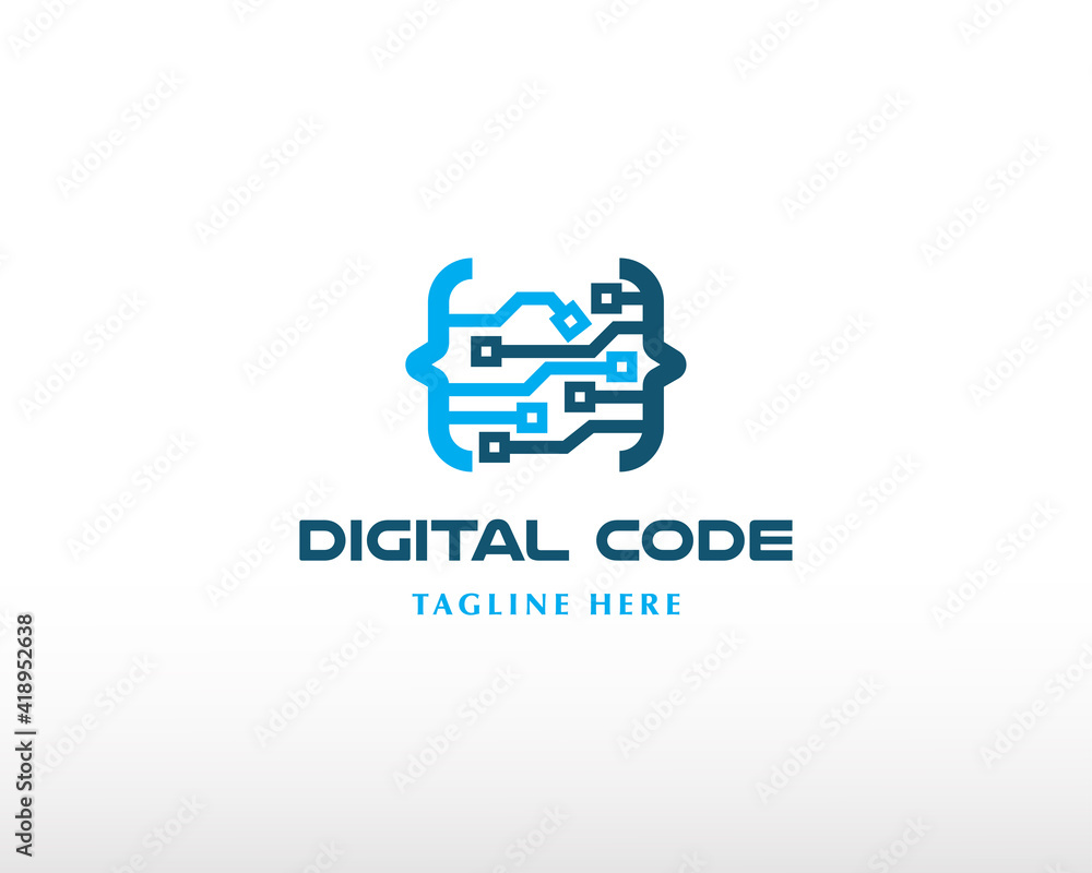 digital code logo system logo tech creative logo digital code logo system logo tech creative logo