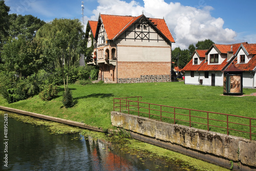 River Tuga in Nowy Dwor Gdanski. Poland