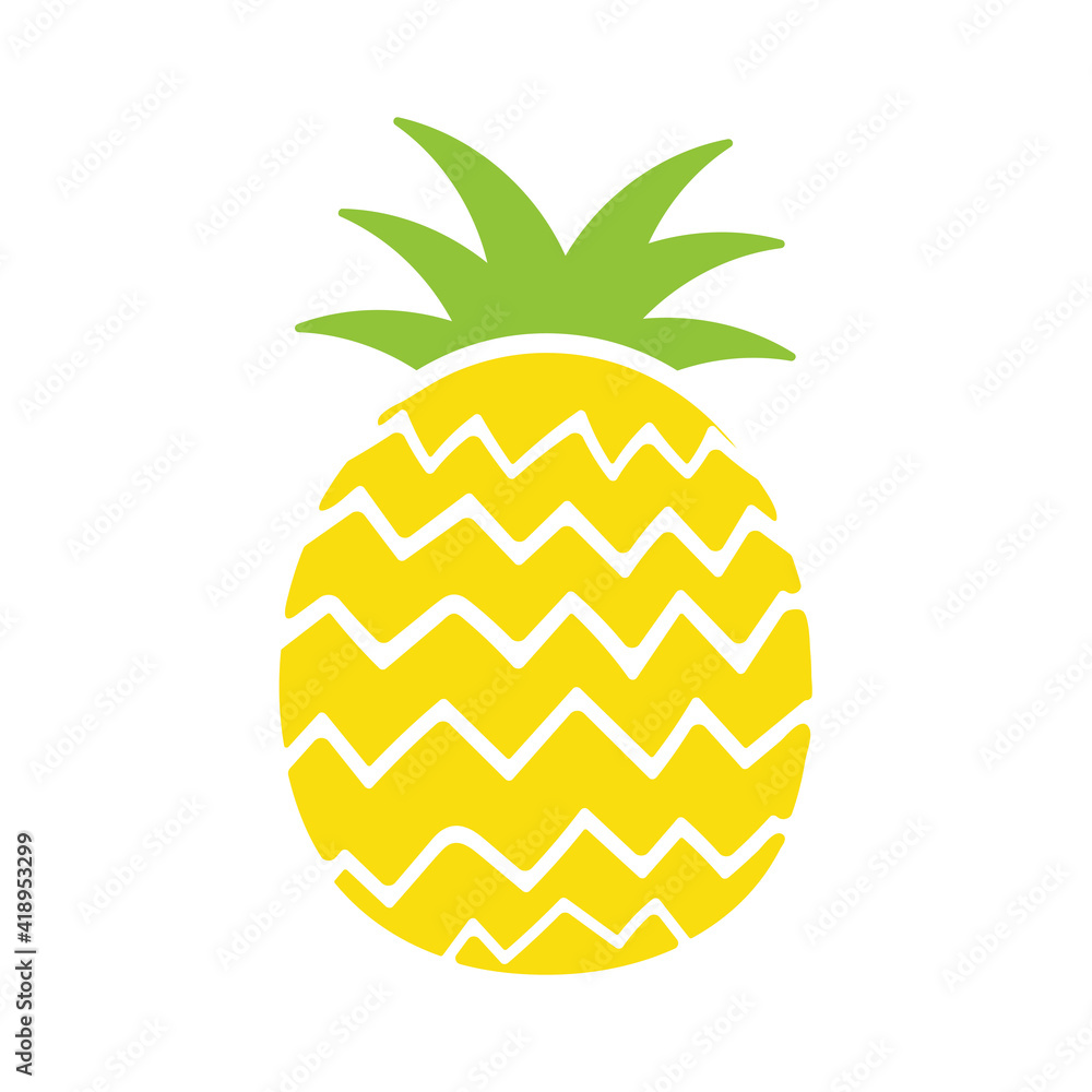 Pineapple design Yellow fruit is refreshing. For decorating work in the summer. Pineapple design Yellow fruit is refreshing. For decorating work in the summer.