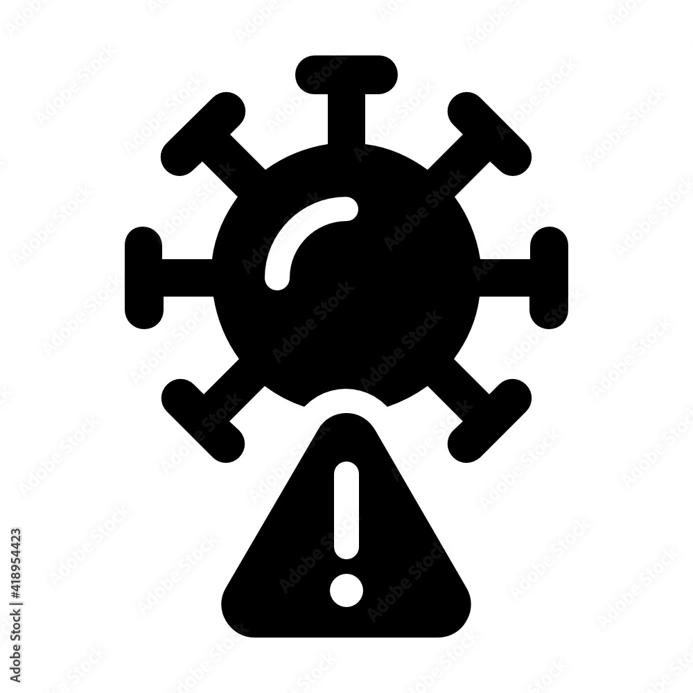 Alert coronavirus covid-19, attention danger virus vector icon Alert coronavirus covid-19, attention danger virus vector icon