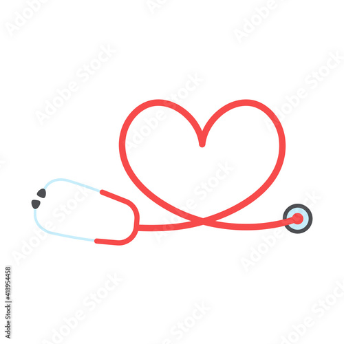 Stethoscope nurse. A medical stethoscope that curls into a heart shape Health care concept.