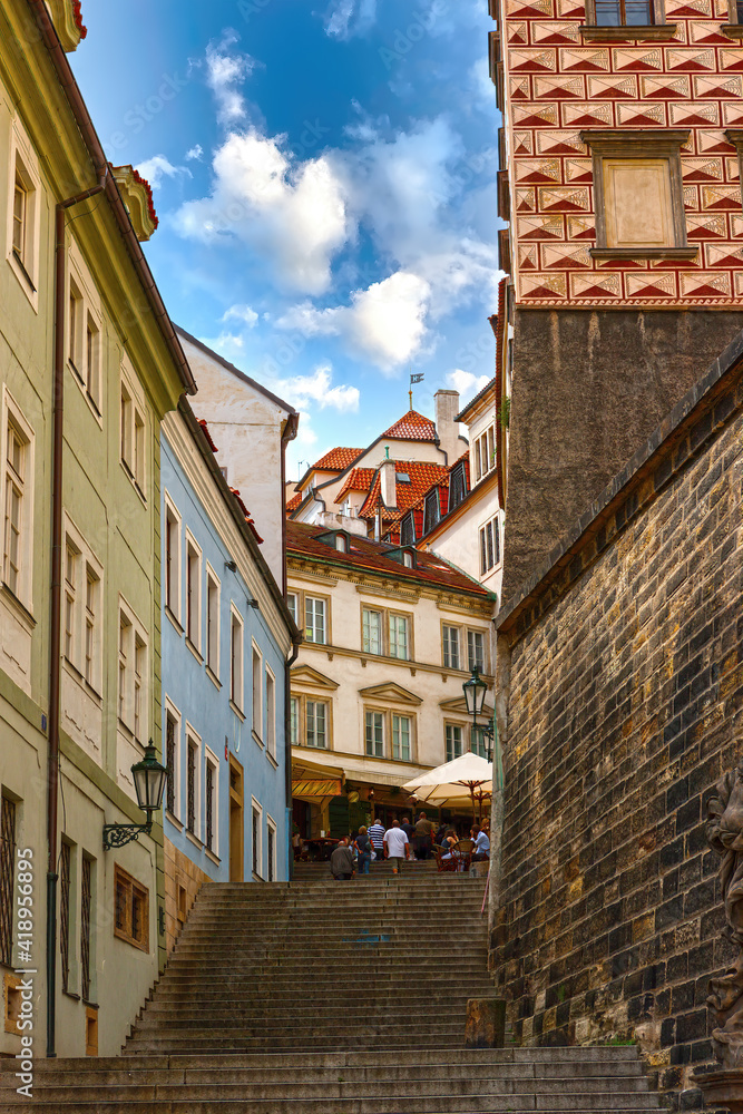 Narrow streets of Prague's old town