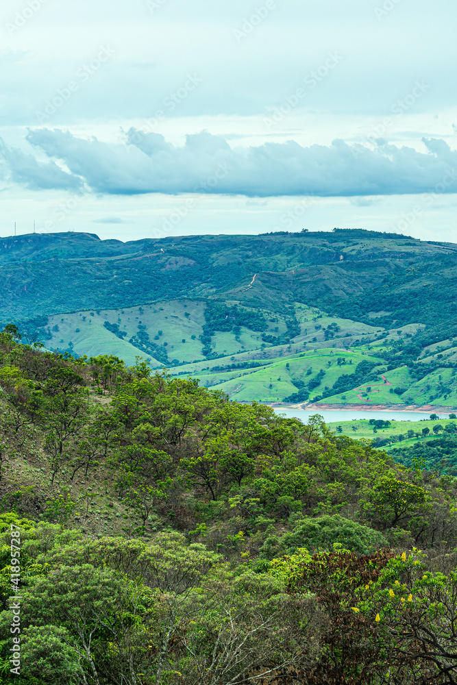Landscape of mountains and lake of Capitólio, Minas Gerais state, Brazil. Mineiro eco tourism destination. Landscape of mountains and lake of Capitólio, Minas Gerais state, Brazil. Mineiro eco tourism destination.