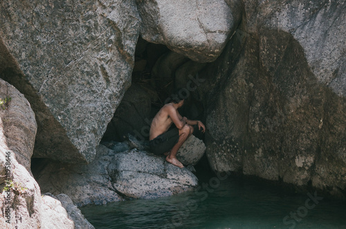 climber on a rock