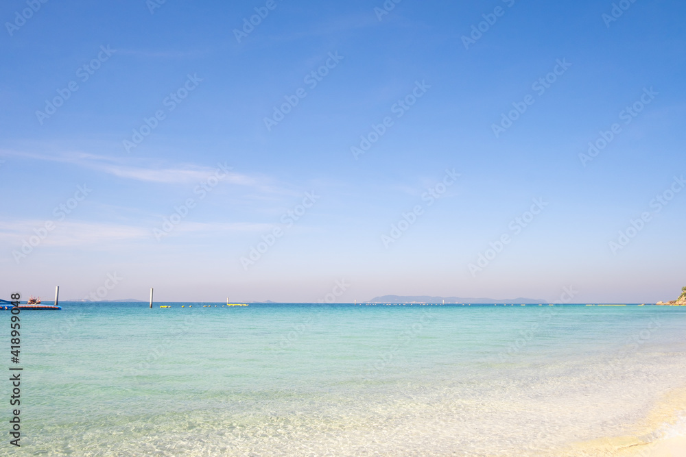 Beautiful sea beach with blue sky and sea water