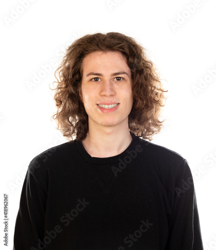 Cool guy with long hair photo